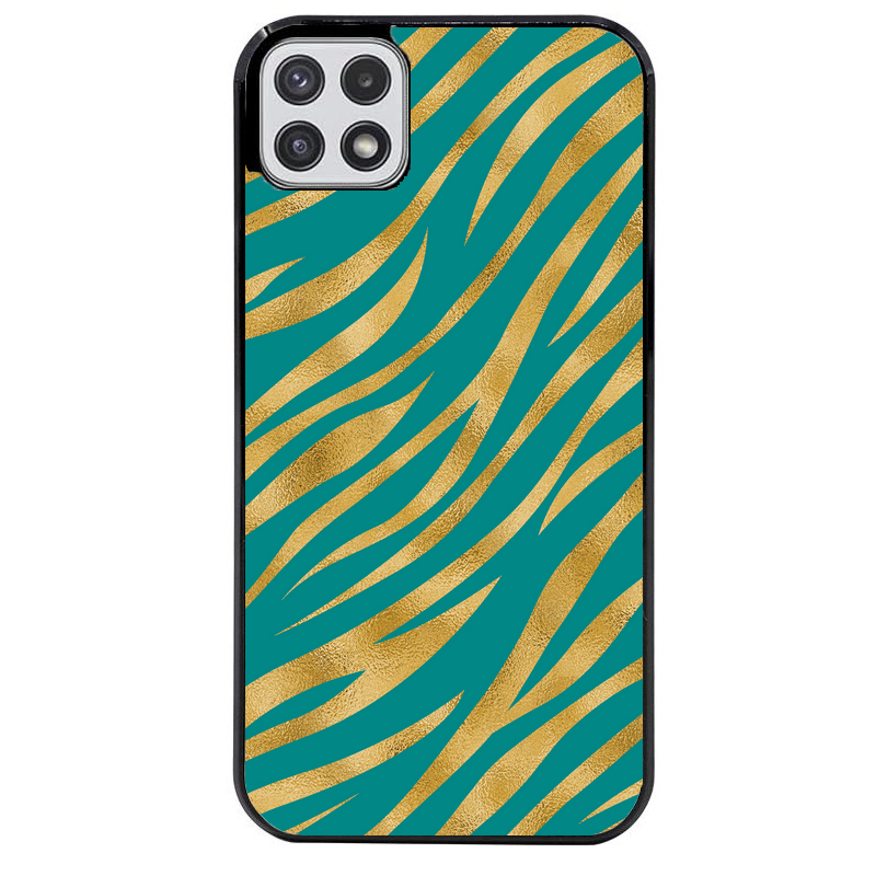 Coque noire taperso pour galaxy A22 A32 A52 A52S 4G 5G  avec motif zebre vert protection antichoc personnalisée