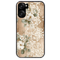 Coque noire taperso pour OnePlus Nord CE5 avec motif bois et dentelle 1 protection antichoc personnalisée