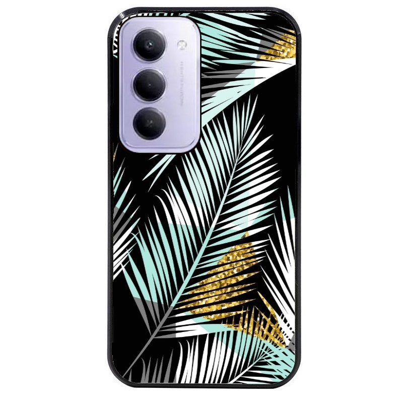 Coque noire taperso pour Redmi 15 4G et 5G avec motif palmier noir protection antichoc personnalisée