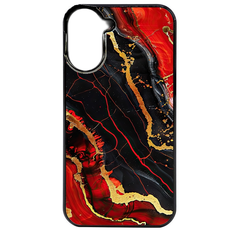 Coque noire taperso pour POCO C71 4G avec motif marbre rouge protection antichoc personnalisée