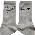 Chaussettes personnalisée paillettes argent motif mamie magnifique