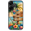 Coque noire taperso pour POCO M6 4G avec motif tropical vacances protection antichoc personnalisée