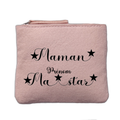 Porte monnaie personnalisé motif maman star rose clair en feutrine en feutrine