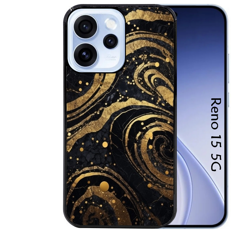 Coque noire taperso pour OPPO Reno 15 et F FS 5G avec motif marbre noir protection antichoc personnalisée