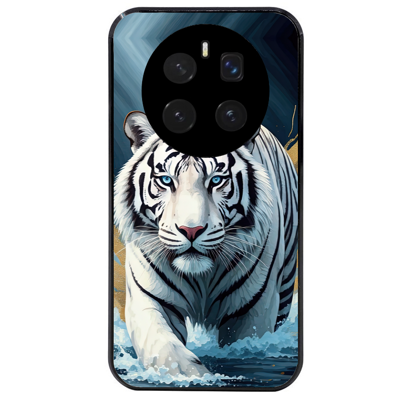 Coque noire taperso pour Magic 8 LITE et PRO avec motif tigre polaire protection antichoc personnalisée