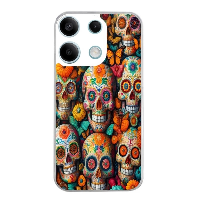 Coque taperso pour POCO M6 PRO 4G avec motif mort mexicaine papillon protection antichoc personnalisée