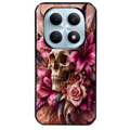 Coque noire taperso pour POCO M8 5G et PRO 5G avec motif tete de mort skull plume protection antichoc personnalisée