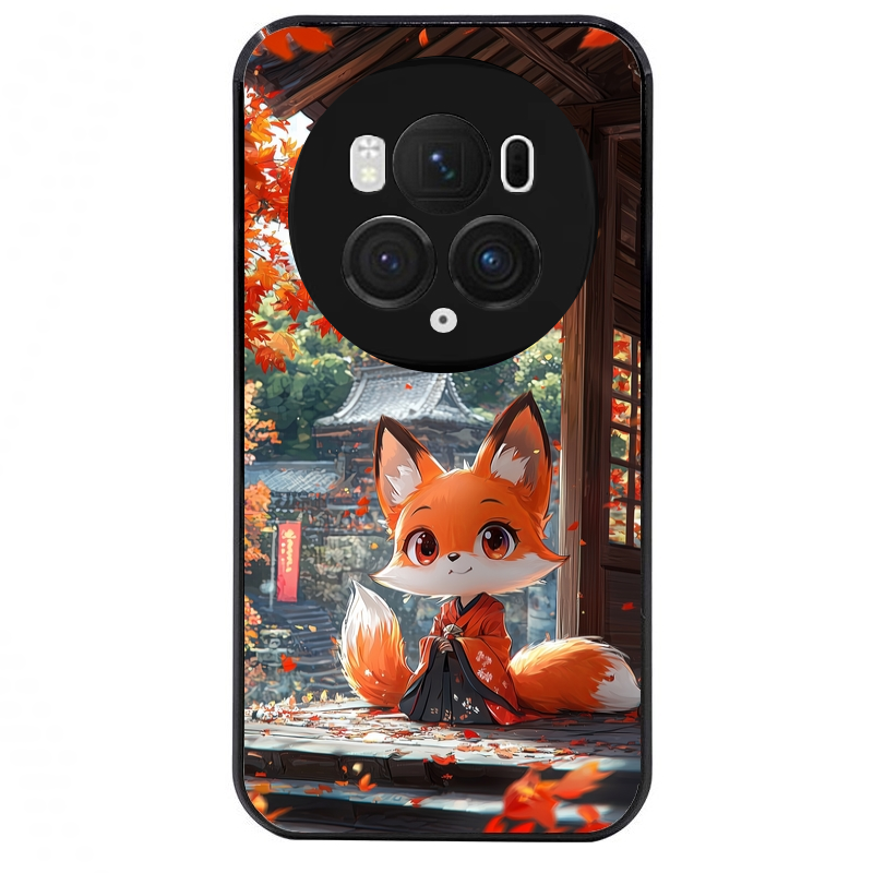 Coque noire taperso pour Magic 5 6 LITE et PRO avec motif renard et fox anime protection antichoc personnalisée