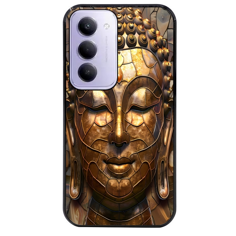 Coque noire taperso pour Redmi 15 4G et 5G avec motif bouddha et mosaique protection antichoc personnalisée
