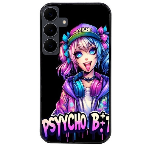 Coque noire taperso pour galaxy A06 A16 A26 A36 A56 avec motif anime manga et psycho protection antichoc personnalisée