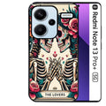 Coque noire taperso pour Redmi Note 13 PRO PLUS 5G avec motif tete de mort lovers protection antichoc personnalisée