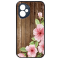 Coque noire taperso pour Honor 400 et Lite Pro Smart avec motif bois avec fleur rose protection antichoc personnalisée
