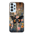 Coque taperso pour Galaxy A13 4G et 5G A23 A53 avec motif bois et papillon 2 protection antichoc personnalisée