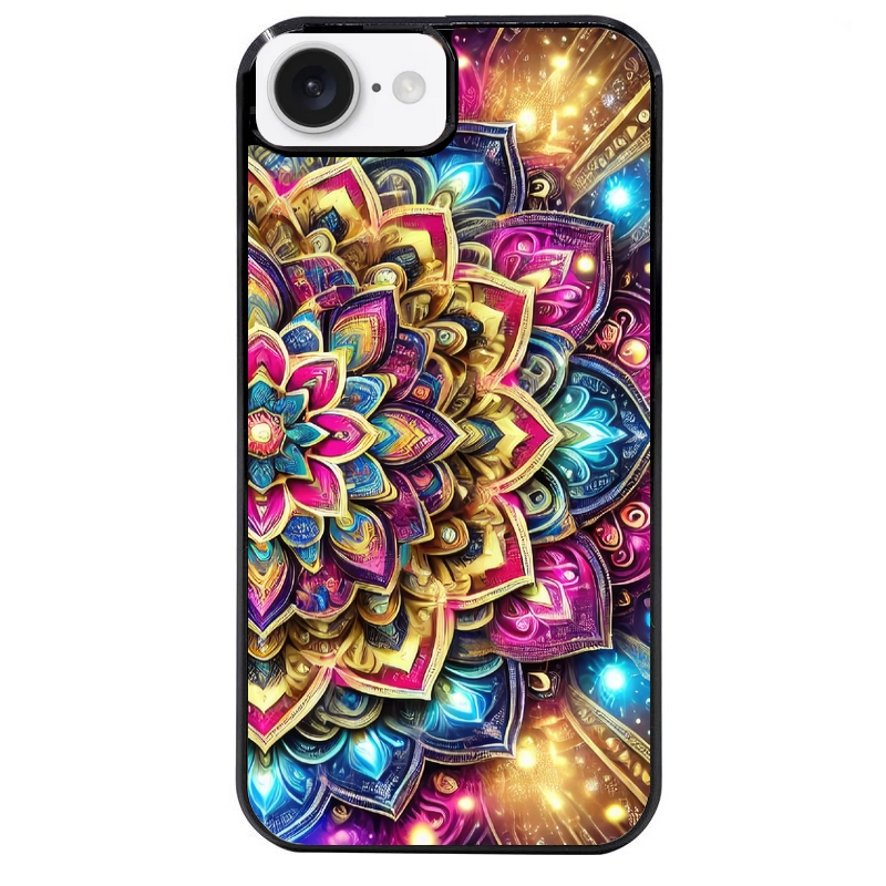 Coque noire taperso pour Iphone 17 17E AIR MAX PRO avec motif mandala 2 protection antichoc personnalisée