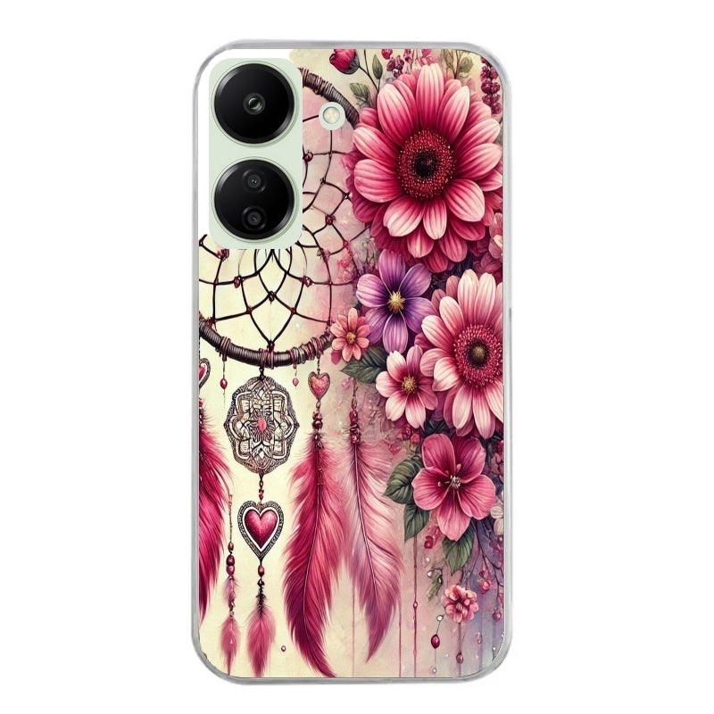 Coque taperso pour Redmi 13C 4G et 5G avec motif dreamcatcher et coeur protection antichoc personnalisée