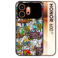 Coque noire taperso pour Honor 600 et 600 PRO avec motif tag et graffiti protection antichoc personnalisée