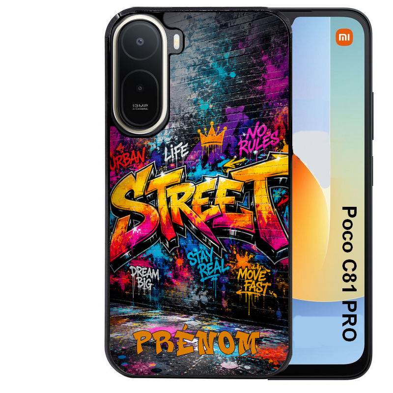 Coque pour POCO C81 PRO personnalisée street tag graffiti