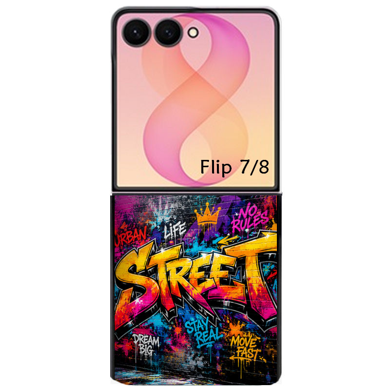Coque pour Z FLIP 6 7 8 personnalisée street tag graffiti