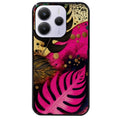 Coque noire taperso pour Redmi Note 14 et PRO PLUS 4G 5G avec motif tropical rose et des fleurs protection antichoc personnalisée