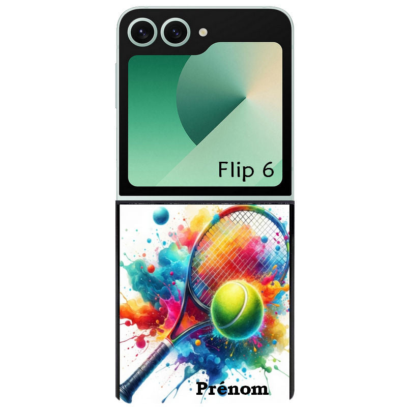 Coque pour Z FLIP 6 7 8 personnalisée tennis raquette