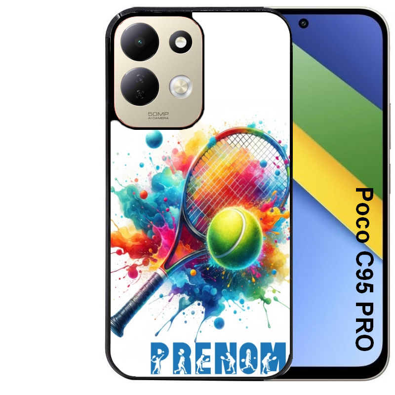Coque pour POCO C95 PRO personnalisée tennis raquette