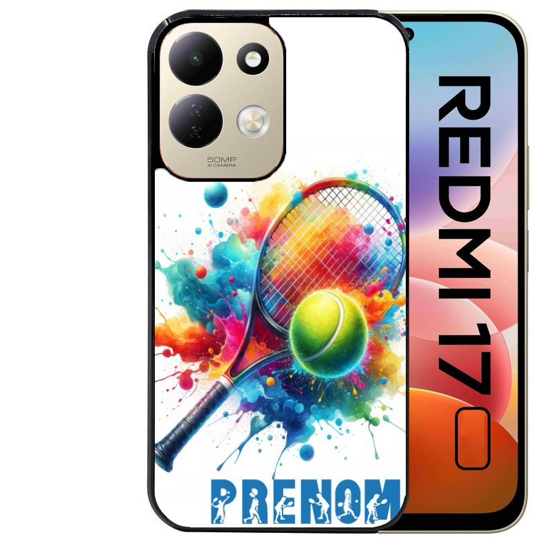 Coque pour Redmi 17 et 17C 4G 5G personnalisée tennis raquette