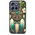 Coque noire taperso pour Moto Edge 60 et Neo Fusion Pro avec motif dreamcatcher talisman protection antichoc personnalisée