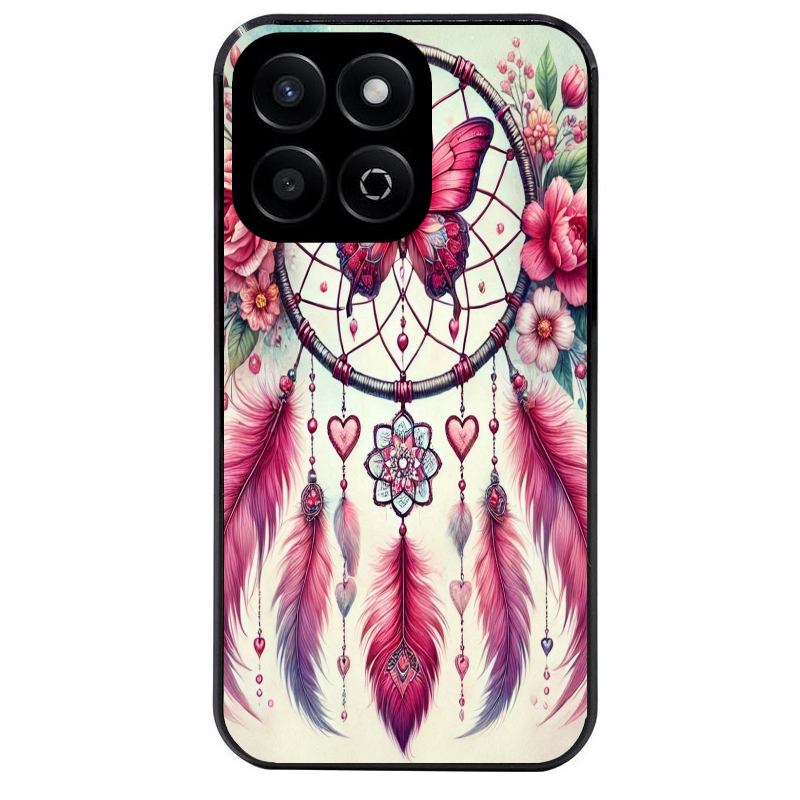 Coque noire taperso pour Honor 70 LITE 90 et LITE avec motif dreamcatcher et papillon protection antichoc personnalisée