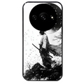 Coque noire taperso pour Redmi A3 avec motif samourai et lune protection antichoc personnalisée