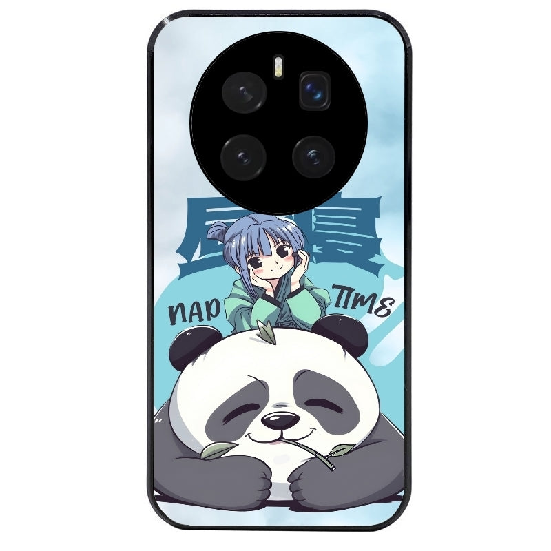 Coque noire taperso pour Magic 7 LITE et PRO avec motif panda anime protection antichoc personnalisée