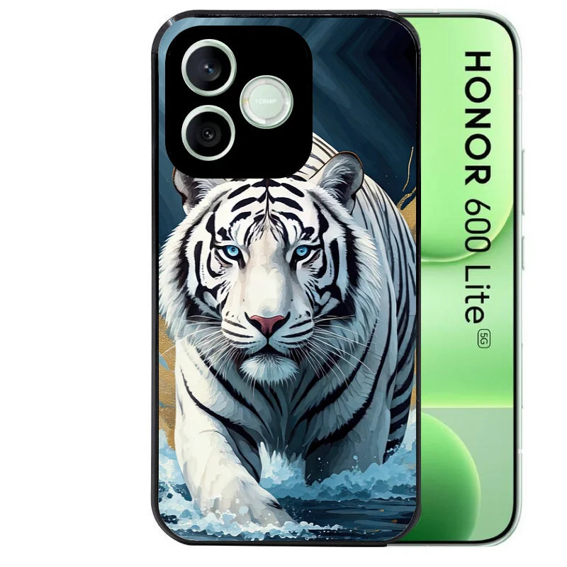 Coque noire pour Honor 600 LITE avec motif tigre polaire protection antichoc personnalisée