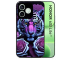 Coque noire pour Honor 600 LITE avec motif tigre uv style manga protection antichoc personnalisée
