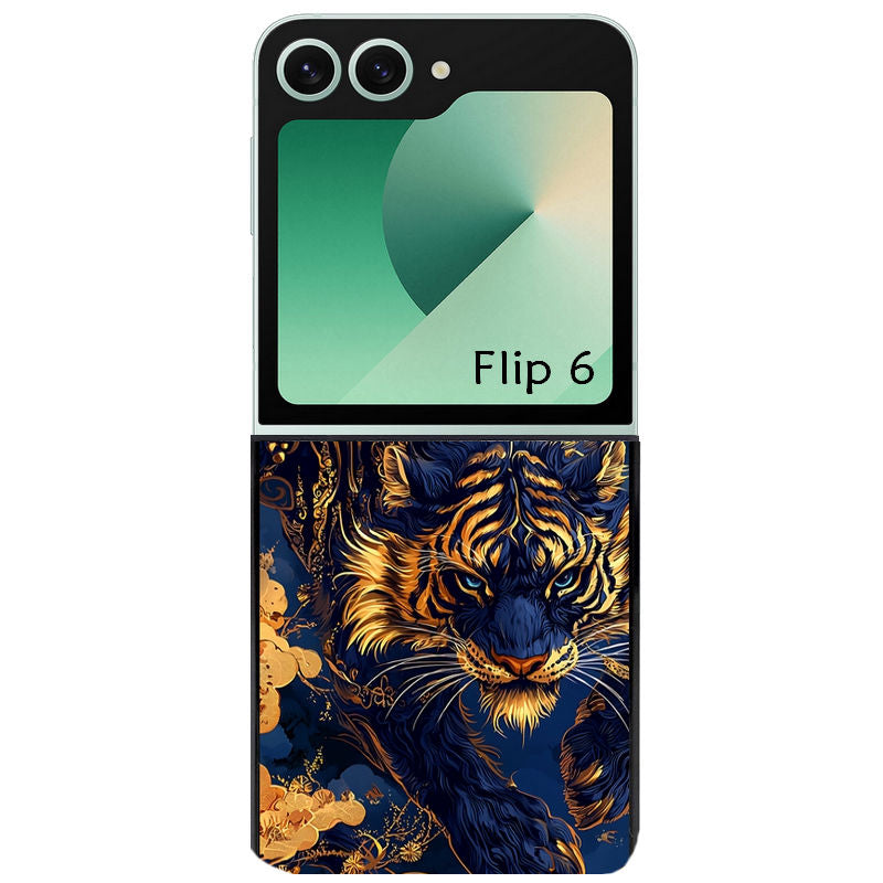 Coque pour Z FLIP 6 7 8 tigre et fleur
