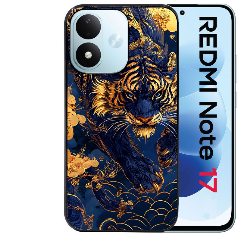 Coque pour Redmi Note 17 et PRO 4G 5G Max tigre et fleur