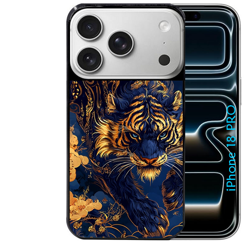 Coque pour Iphone 18 / PRO / PRO MAX / 18E tigre et fleur