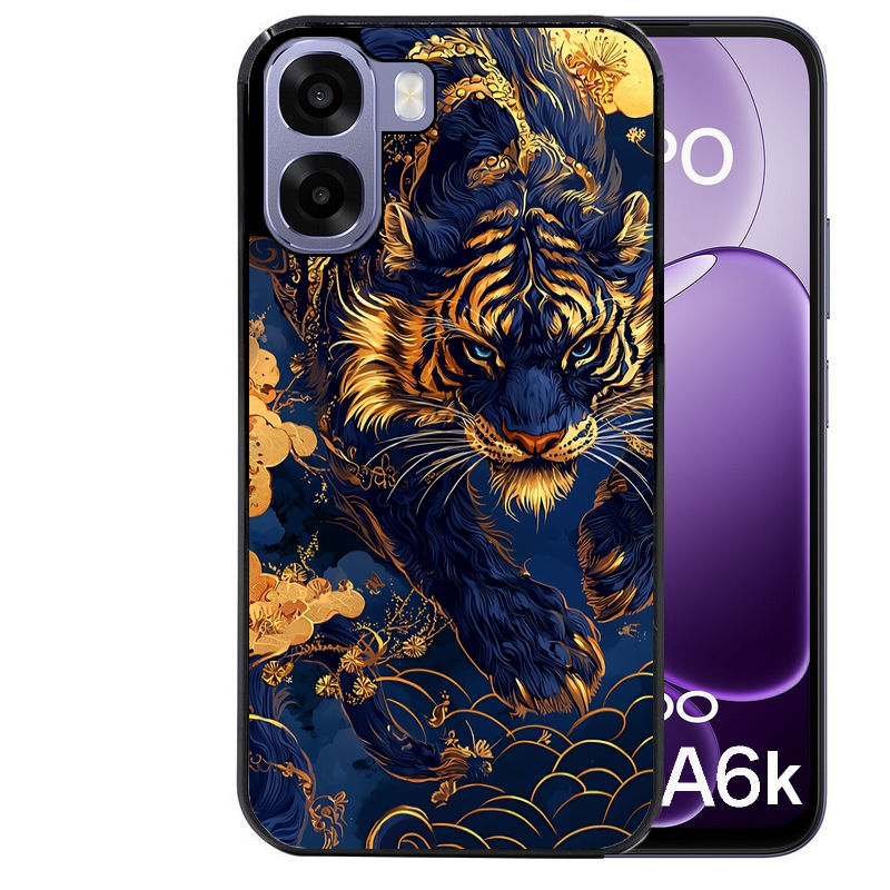 Coque pour Oppo A6 A6 A6K tigre et fleur