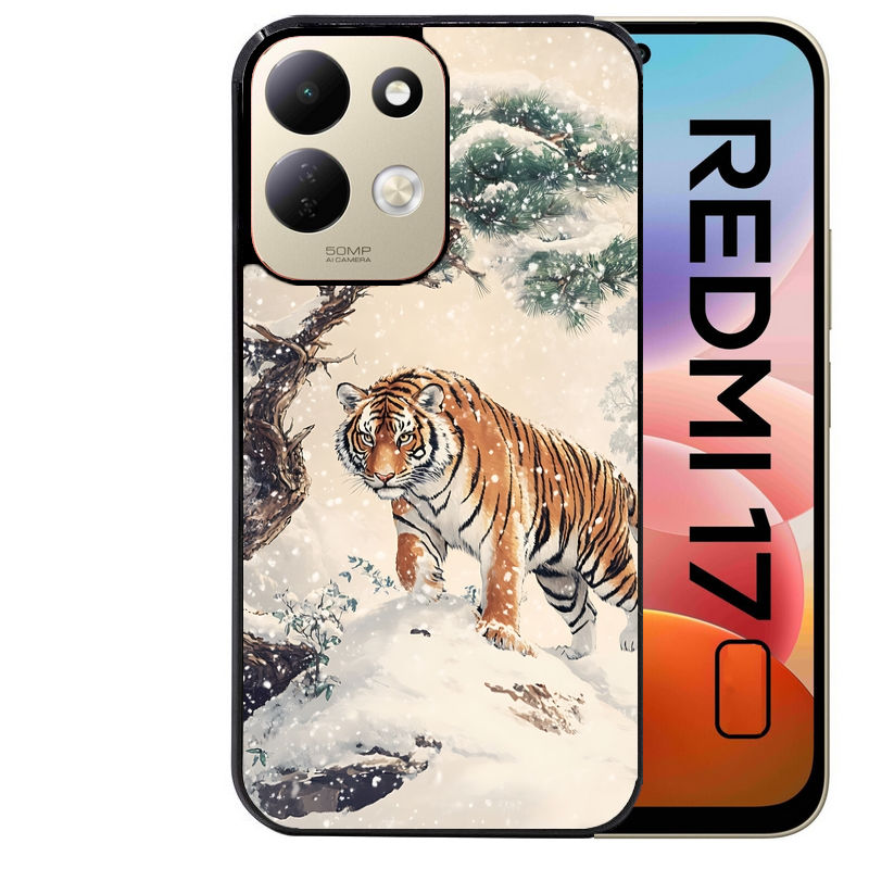 Coque pour Redmi 17 et 17C 4G 5G tigre bonzai
