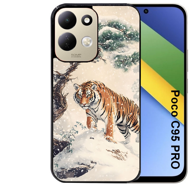 Coque pour POCO C95 PRO tigre bonzai