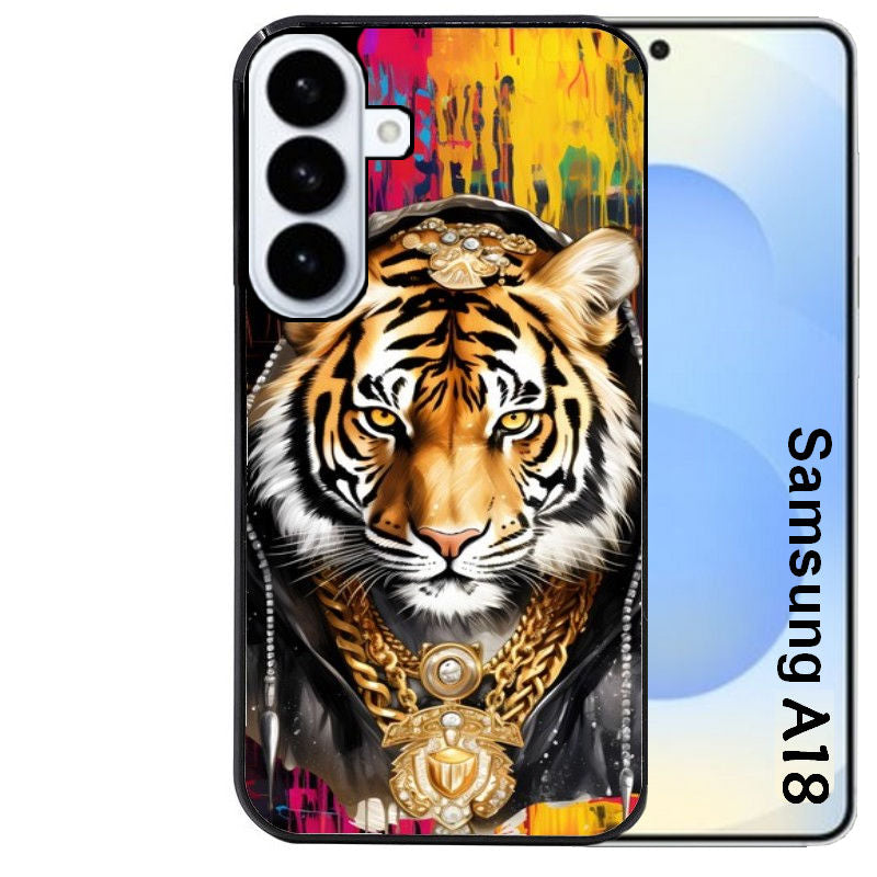 Coque pour Galaxy A08 A18 A28 A38 A58 tigre style hip hop