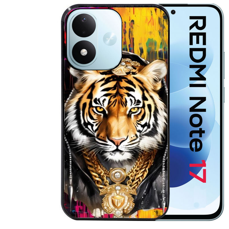 Coque pour Redmi Note 17 et PRO 4G 5G Max tigre style hip hop