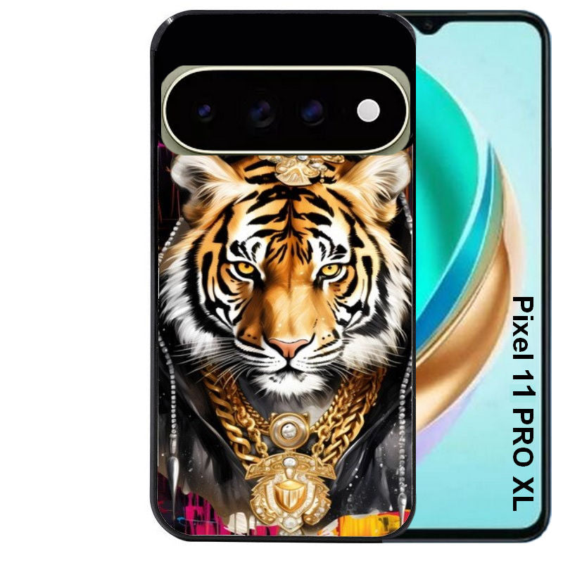 Coque pour Pixel 10 / 11 / PRO / XL tigre style hip hop
