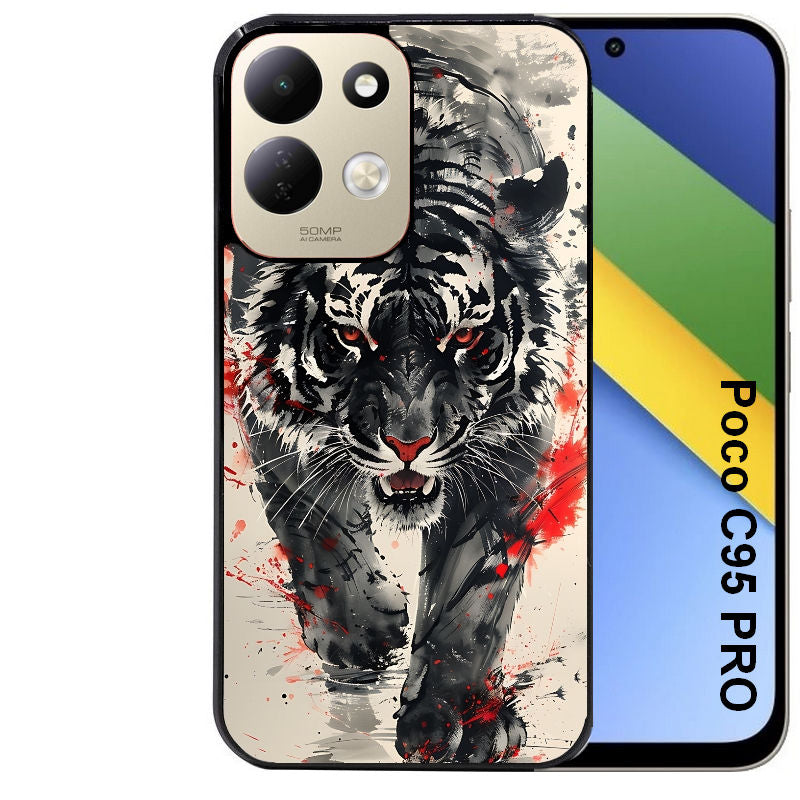 Coque pour POCO C95 PRO tigre japan