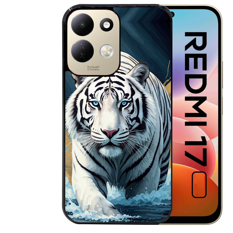Coque pour Redmi 17 et 17C 4G 5G tigre polaire