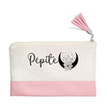 Pochette motif pepite lune en toile et simili cuir