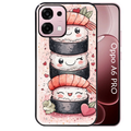 Coque noire taperso pour OPPO A6 PRO 4G et 5G avec motif sushi kawai anime protection antichoc personnalisée