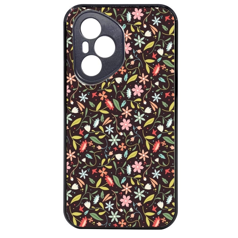Coque noire taperso pour Honor 400 et Lite Pro Smart avec motif petites feurs multicolores protection antichoc personnalisée