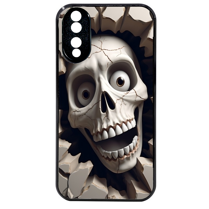 Coque noire taperso pour Honor 70 LITE 90 et LITE avec motif tete de mort smile protection antichoc personnalisée