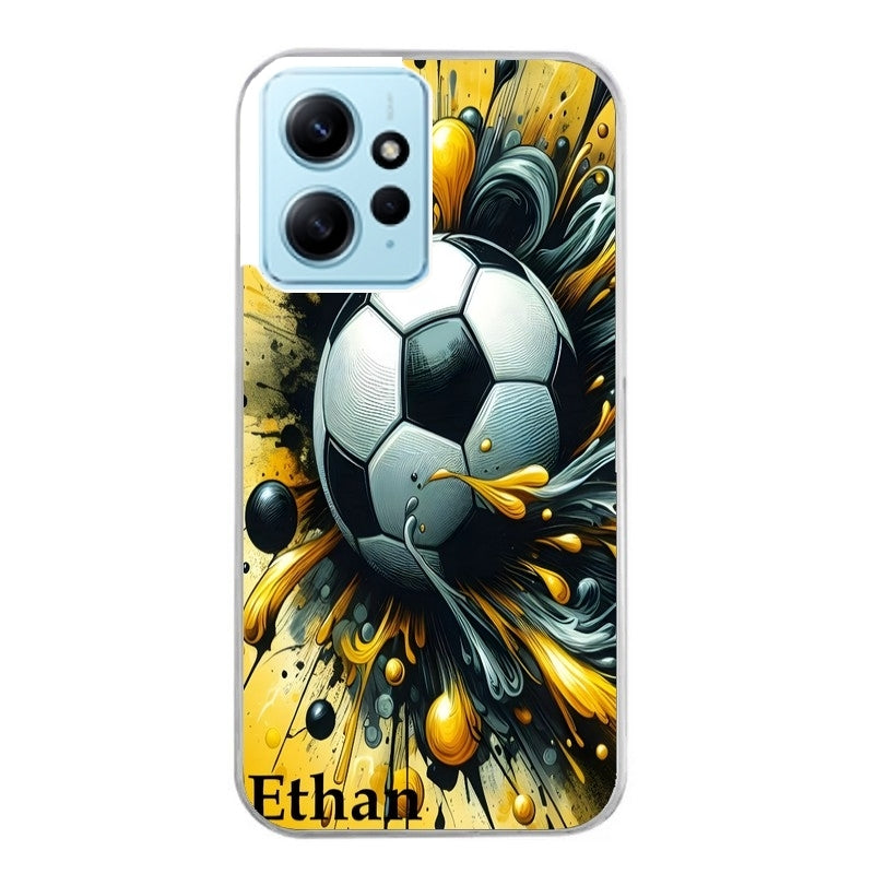 Coque taperso pour Redmi Note 12 4G 5G PRO 4G avec motif football personnalisee protection antichoc personnalisée