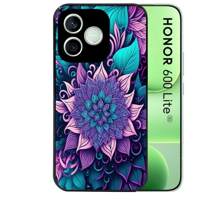 Coque pour Honor 600 LITE tropical mandala Fleur violet