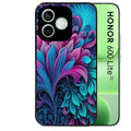 Coque noire pour Honor 600 LITE avec motif tropical violet et des fleurs protection antichoc personnalisée